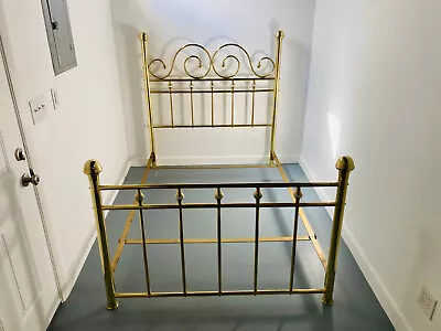 Antique/VTG Victorian Full Size Brass Bed With Marble Inserts • $249