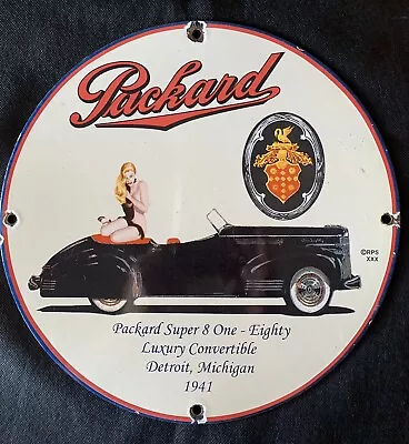 Vintage Style 1941 Packard Dealer Advertising Porcelain Signs 12 Inch Round • $116