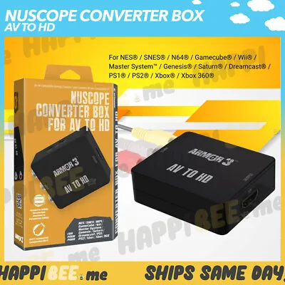 NuScope Converter Box (AV To HD)🍯PS1/SNES/XBOX/NES Cable Adapter Switch Cord • $19.98