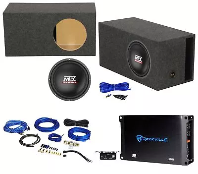 MTX TN12-02 12” 400w Car Audio Subwoofer+Vented Sub Box+Mono Amplifier+Amp Kit • $254.85