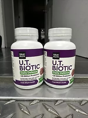 2 Vibrant Health U.T. Biotic Daily Defense 30 Caps Urinary Tract Supplement 1/23 • $16.39