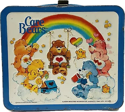 Vintage 1983 Aladdin Care Bears Metal Lunch Box No Thermos American Greetings • $35