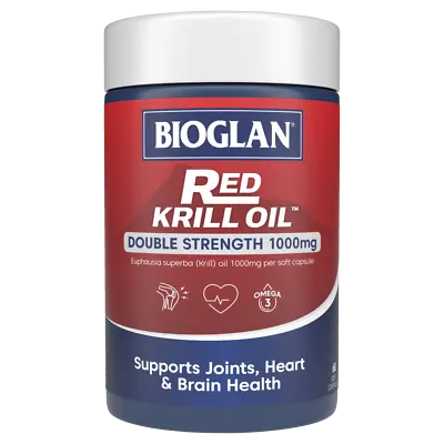 Bioglan Red Krill Oil Double Strength 1000mg 60 Soft Capsules Heart Health • $39.95