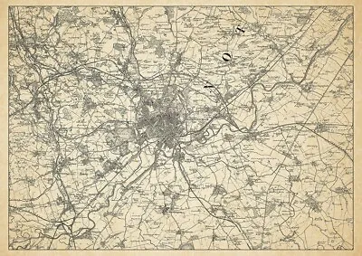 Old Map Environs Of Nottingham Nottinghamshire - 1898 • £15.99