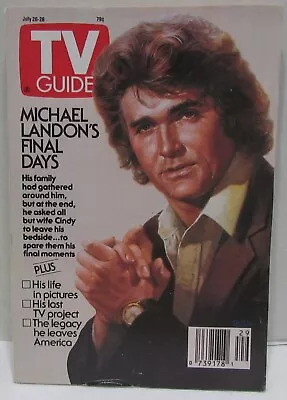 TV Guide July 1991 Michael Landon Tribute Philadelphia Edition • $3.99