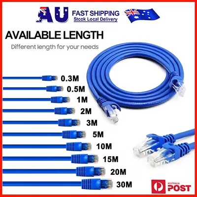 3m 5m 10m 15m 20m 30m Ethernet Network Lan Cable CAT6 1000Mbps High Speed • $3.60