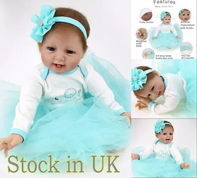 22  Real Life Reborn Baby Dolls Soft Vinyl Silicone Realistic Newborn Girl Gifts • £39.83