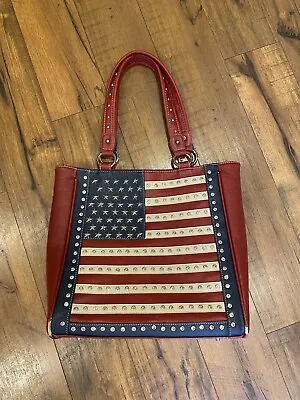 Montana West AMERICAN PRIDE COLLECTION Concealed Carry TOTE Red Leather • $25