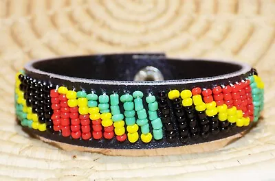 African Maasai Leather Bracelet Ethnic Tribal Boho Masai Massai Jblt41 • $5.97