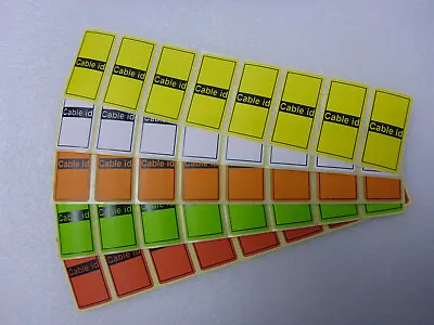 5 Bright Colours = 40 Cable Id Tidy Labels Self Adhesive Sticky Identification • £3.50