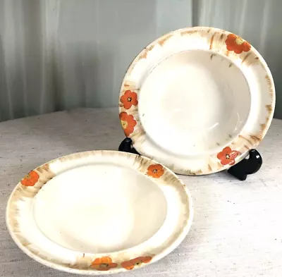 2 Art Deco Swinnertons Hampton Ivory Hand Painted Dessert Bowls Diameter 16.5cm  • £6.50