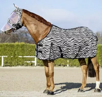 USG Horse Fly Rug Zebra Crossed Surcingle Tail Flap & Strap 155cm 6.9  FREE POST • £39.99