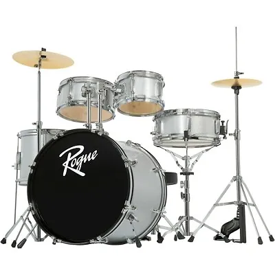 Rogue Junior Kicker 5-Piece Drum Set Metallic Silver • $299.99