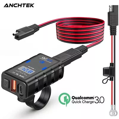 Type C Motorcycle Phone Charger Waterproof 6.4A 12V USB Charger With Voltmeter • $29.02