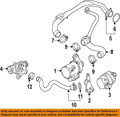 BMW OEM 14-16 435i 3.0L-L6 Water Pump-Water Hose 11537598234 • $50.02