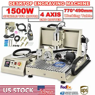 USB 3/4 Axis CNC 3040/6040/6090 Router Engraver Milling Machine400W-2200W • $1059