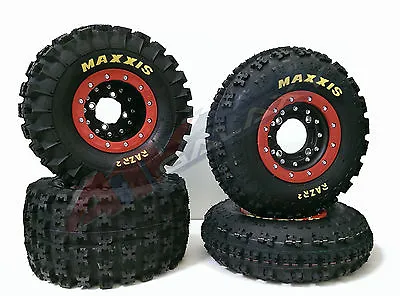Hiper CF1 Beadlock Rims Maxxis Razr 2 Tires Front/Rear XC Kit Suzuki LTR450 450 • $1645
