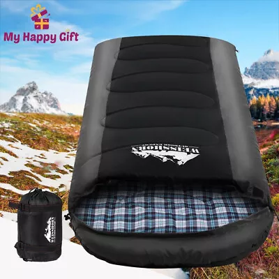 Weisshorn Sleeping Bag Single Camping Hiking Tent Thermal Black -20°C-10°C Grey • $57.30