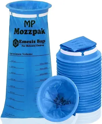 MP MOZZPAK New Vomit Bags – 24 Pack – 1000Ml Emesis Bags – Leak Resistant Medic • $15.28