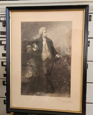 Antique Mozart Portrait 1800s Music Photogravure Paul Barfus Framed Black White  • $89