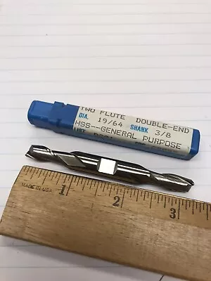 $18 • Buy 1 Pc.  19/64 HS 2 FLUTE DE END MILL CC. USA (loc Stk)