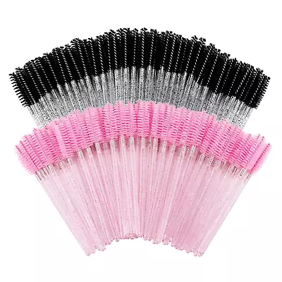 200 Mascara Wands Disposable Eyelash Brush Spoolies Extension Applicator Pink Bl • $11.99