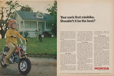 1973 Honda Mini Trail 50 -  Your Son's First Minibike  - 2 Page Print Ad Photo • $9.79