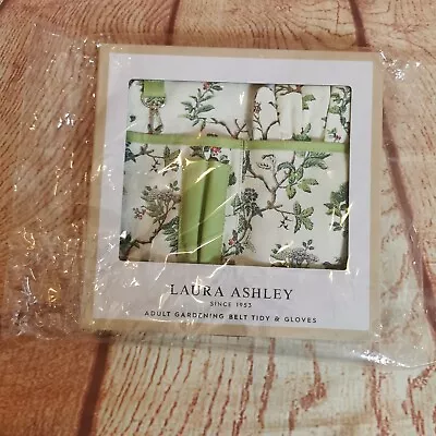 BNWT Laura Ashley Gardening Belt Tidy & Gloves Elderwood Design Gift Box - Green • £24.99