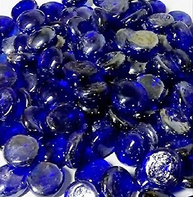 INK BLUE Glass Pebbles Beads Vase Nuggets Wedding Mosaic Garden 25  50 Or 100 • £3.10