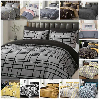 Duvet Cover Sets Single Double King Superking Bedding Sets Reversible Ultrasoft • £18.69