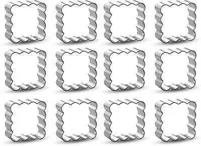 1 Dozen 12 Mini Fluted Square 1.5'' Cookie Cutters Wedding Favors Party Gifts Me • $14.99