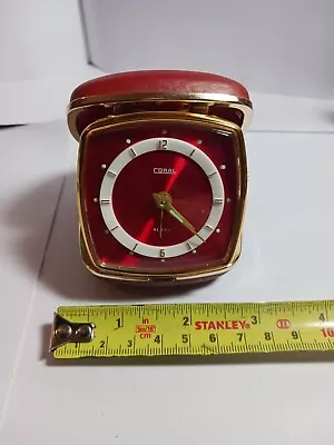 Vintage Coral Travel Clock Pocket Watch Red Mint Condition Working Boxed • $17.05