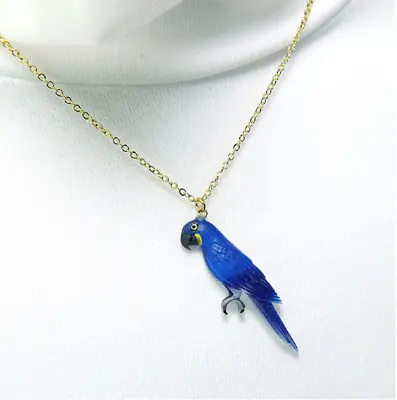 Hyacinth Macaw Necklace Pendant Macaw Jewelry Parrot Accessory Handmade Japan • $45