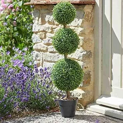 Large Artificial Topiary Tree Potted Fake Indoor Plant Home Decor 3 Trio Balls • £37.99