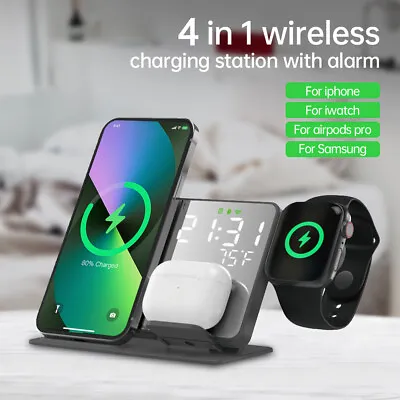 $44.49 • Buy 4in1 Wireless Charger Dock 15W Qi Fast Charging For IPhone Apple Watch Samsung