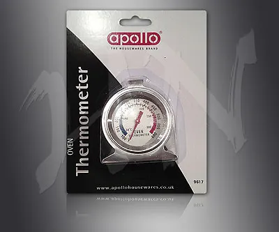 £5.99 • Buy Apollo Stainless Steel Oven Dial Thermometer Kitchen Food Cooking Baking