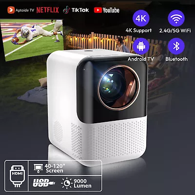 4K 9000 Lumen Mini Projector LED 1080P WiFi Bluetooth UHD Portable Home Theater • $74.99