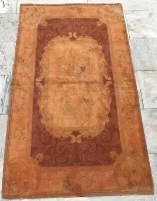 Vintage Handmade Aubusson Rug French Style Overdyed Needlepoint Rug 3x5 Ft • £145.97