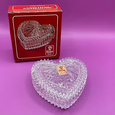 Nachtmann Bleikristall 24% Lead Crystal Heart Shape Jewelry/Trinket Box W/Lid 3  • $11.76