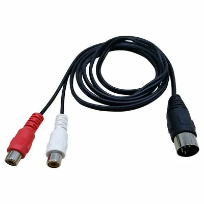 DIN 5-Pin 5 PIN Male Plug To Dual 2 RCA Female Jack Audio Adapter Cable Cord • $2.98
