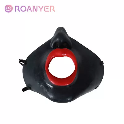 Roanyer Black Silicone Female Half Mask Cosplay Crossdresser Fetish Male Masken • $109