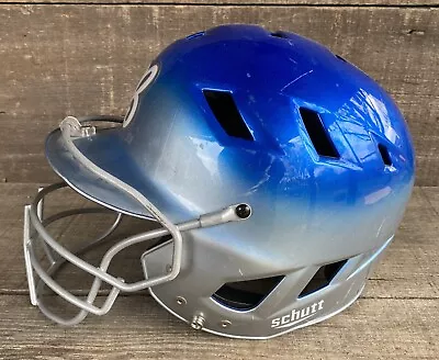 Schutt Softball Batting Helmet Size Small 3140 Blue Silver With Metal Guard Mask • $22.50