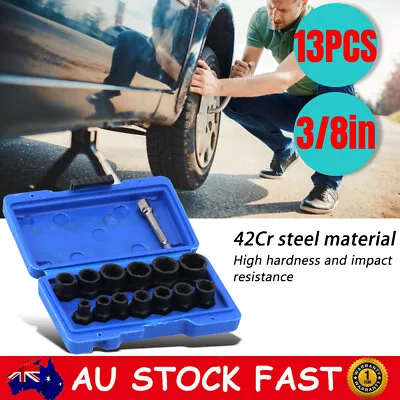 $28.99 • Buy Impact Bolt Nut Remover Set Nut Extractor Socket Bolt Remover Tool 13-Piece AU
