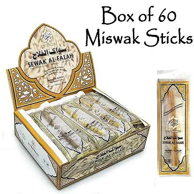 Al Falah Miswak Miswaak Meswak Siwak Sewak Natural Toothbrush Peelu Box Of 60 • £26.99