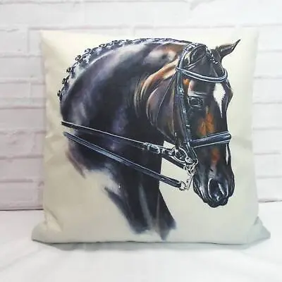 Horse Lovers Cushion Cover Country Style Linen Animal Decorative Vintage Gift • £5.99