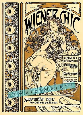 Wiener Chic 1905 Mucha Fashion Vintage Poster Print Retro Style Art • $28.59