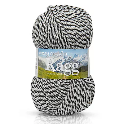 Mary Maxim Starlette Ragg Yarn “Black” | 4 Medium Worsted Weight Yarn For Knit • $8.49