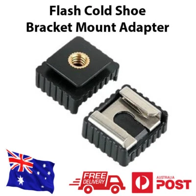 $5.90 • Buy Flash Cold Hot Shoe Bracket Mount Adapter With 1/4  Screw For Tripod Lightstand