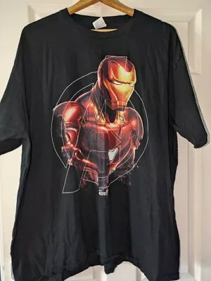 Men Marvel Iron Man T Shirt XXL Crew Neck Super Hero Black • £5.99