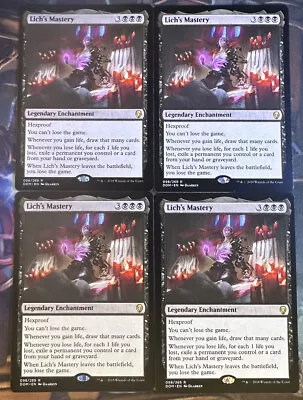 4 X Lich's Mastery-  Dominaria  -Rare- MTG Magic The Gathering Playset X 4 • $3.25